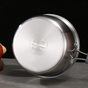 Marmite à soupe et à bouillon en acier inoxydable avec couvercle en verre, compatible induction et gaz, casserole à long manche 16 cm - Product Image 4