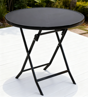 Table pliante ronde moderne et durable en fer pour l'extérieur, table de pique-nique et de jardin portable, mobilier de patio imperméable