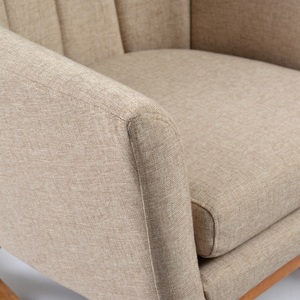 Fauteuil à bascule d'allaitement en bois pour chambre de bébé, canapé-lit avec base en bois - Product Image 5