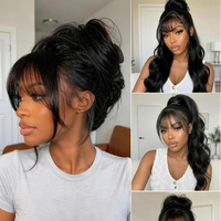 Perruque en cheveux humains brésiliens bouclés afro kinky, frontale en dentelle HD, sans colle, noir naturel, pour femmes, fournisseur en gros, usine