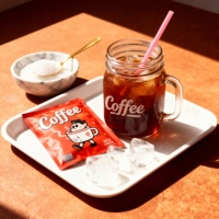 Emballage en sachet plat pour café instantané à portion individuelle avec impression en héliogravure, résistant à l'humidité et respectueux de l'environnement pour le café