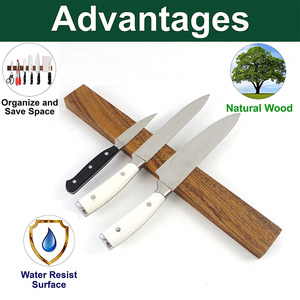 <span class=keywords><strong>Portacoltelli</strong></span> <span class=keywords><strong>Magnetico</strong></span> Ecologico in Bambù, Supporto Universale per Coltelli da Cucina in Legno di Noce - Product Image 5