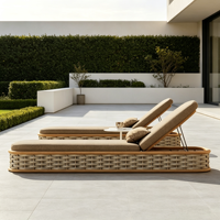 Chaise longue de jardin en rotin tressé de qualité supérieure pour hôtel, resort, patio, piscine, plage, maison d'hôtes, cour et jardin