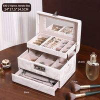 Organisateur de bijoux en cuir de style coréen à grande capacité, 3 tiroirs, imperméable, multifonctionnel, portable, étui pour collier et boucles d'oreilles en or