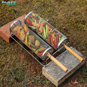 SeeMore Selección 304 Cilindro de acero inoxidable Parrilla Malla Barbacoa redonda al aire libre Parrilla de acero inoxidable Cesta - Product Image 4