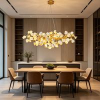 Lustre en céramique dorée de luxe en forme d'étoile, lustre moderne en forme de branche d'arbre pour salon, salle à manger, villa, chambre à coucher