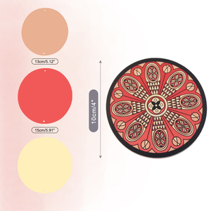 Modern Round Stained Glass Coasters 4mm Heat Resistant Boho <b>Cup</b> <b>Mat</b> Decorative Table Pad for Bar Home Office Gift - Product Image 2