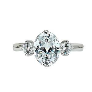 <span class=keywords><strong>2</strong></span> Carat S925 Sterling Silver Hình Bầu Dục Moissanite Nhẫn 18K Mạ Vàng Sang Trọng Engagement Thiết Kế Chim Bồ Câu Trứng Phong Cách Của Phụ Nữ Đồ Trang Sức - Product Image 5