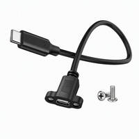 Kabel Ekstensi USB Type-C 5P Male-to-Female Kustom dengan Selubung PVC untuk Pengisian Daya & Transfer Data