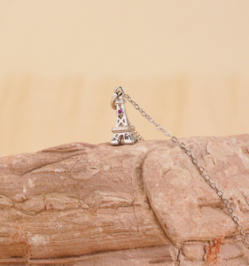 Collar <span class=keywords><strong>de</strong></span> Moissanita con Colgante <span class=keywords><strong>DE</strong></span> LA Torre Eiffel Chapado en <span class=keywords><strong>Oro</strong></span> Blanco para Mujer, Joyería <span class=keywords><strong>de</strong></span> Plata <span class=keywords><strong>de</strong></span> Ley 925 <span class=keywords><strong>de</strong></span> Estilo Coreano - Product Image 3