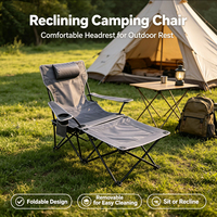 Chaise inclinable pliable réglable en 4 positions, durable, avec repose-pieds et accoudoirs amovibles, idéale pour la pêche, les pique-niques, le camping et la plage en extérieur.
