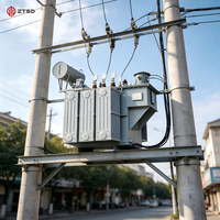Transformateur triphasé immergé dans l'huile à faible perte et haute efficacité 315-2500 kVA, tension personnalisée pour projet de sous-station industrielle