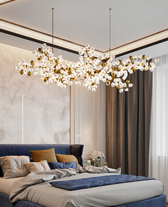 Candelabro de Techo LED de Cristal Decoración Moderna Rama Iluminación para Restaurante Lámpara Colgante de Lujo Estilo Nórdico con Esfera de Vidrio - Product Image 5