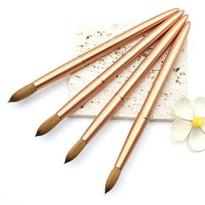 Hot Bán Tinh Khiết Kolinsky Bàn Chải Móng Tay Sang Trọng Chuyên Nghiệp Mềm Làm Móng Tay Công Cụ Rose Gold Kim Loại Xử Lý Biểu Tượng Tùy Chỉnh Vẻ Đẹp Salon - Product Image 2