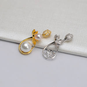 S925 Silver <b>Lotus</b> Pendant with Double Pearl Female DIY Pearl <b>Jewelry</b> Accessories Empty Tray Semi Finished 650+ - Product Image 2
