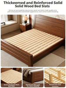 Base de Cama Individual y Doble de <span class=keywords><strong>Madera</strong></span> Maciza Resistente, Estable y Silenciosa, para el Hogar y Hoteles, para Adultos - Product Image 3