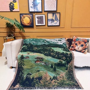 Usine pas cher montagnes pittoresques décoratif loisirs couverture dessin animé tricoté jeter canapé couverture voyage tente couverture <span class=keywords><strong>lit</strong></span> couverture - Product Image 2