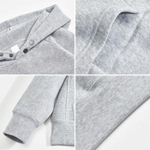 Sweat-shirt à capuche personnalisé avec boutons pression, 220 GSM, sweat-shirt uni en molleton pour homme, couleur unie, surdimensionné, avec poche à capuche - Product Image 5