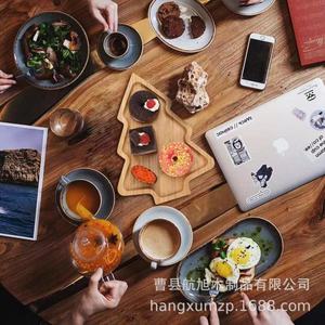 Hangxu Christmas Wooden Tray Irregular Shape For <b>Home</b> Dining Table Decorative Storage Candy Cookies Display - Product Image 1
