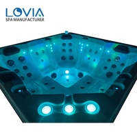 Fournisseur de spas en gros, spa extérieur pour 5 personnes avec 2 chaises longues, jacuzzi en acrylique avec massage