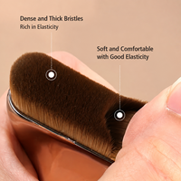 Pinceau de maquillage à tête plate, pinceau à fond de teint ultra-fin en forme de langue large, poils synthétiques doux pour fond de teint et anticernes