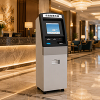 Kiosque de paiement en libre-service personnalisé à écran tactile pour paiement par chèque et espèces, à poser au sol en intérieur