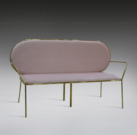 Hôtel salon or en acier inoxydable 3 places tissu canapé