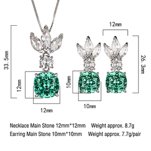 Ensemble de bijoux en cuivre écologique de haute qualité, résistant au ternissement, avec zircon jaune 12*12-10*10mm, délicat et durable, ensemble de bijoux tendance - Product Image 6