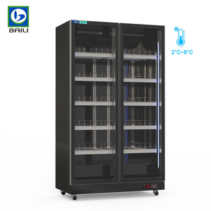 Cửa kính cửa hàng cà phê nhỏ tủ lạnh hiển thị trường hợp thép không gỉ đồ uống mát thương mại trưng bày tủ lạnh - Product Image 3