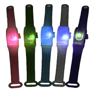 LED Luminous Hand Sanitizer Wristband, Silicone Refillable LED Sanitizing Holder, Kids Portable Night LED Travel Dispenser