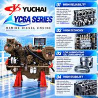 Moteur diesel marin turbocompressé et refroidi par air SCDC YUCHAI série YC6A YC6A190C 140KW 190HP 1800RPM pour bateau de pêche avec ZC/CCS