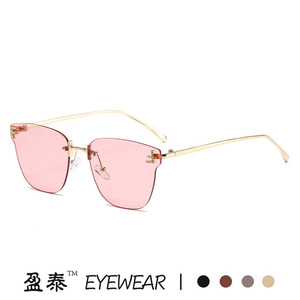 แว่นกันแดดทรงแคทอาย ยี่ห้อ Yingtai กรอบโลหะไร้ขอบ ป้องกันรังสียูวี 400 แฟชั่นสำหรับผู้หญิง - Product Image 4