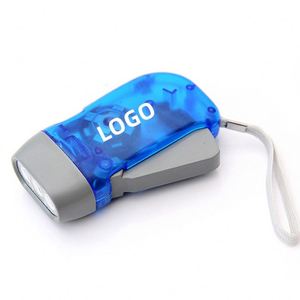 Nueva Linterna de Manivela con 3 LED, Lámpara de Mano con Dinamo, Linterna de Emergencia con Manivela y Logotipo - Product Image 1