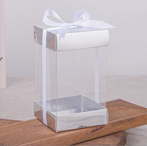 Boîte cadeau transparente en plastique pour bonbons, mini gâteaux et desserts, avec couvercle en papier - Product Image 3