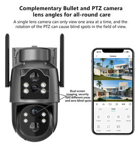 Cámara de Seguridad PTZ Inalámbrica Solar ICSEE con Doble Lente, Panel Solar de 7.7W, Batería de 7800mAh, 4MP, Alarma, CCTV para Granja - Product Image 4
