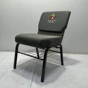 Siège confortable cadre en métal chaises de prêtre d'église en gros chaises d'église à emboîtement - Product Image 4