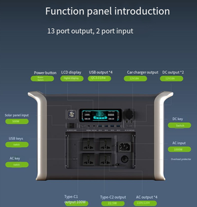 Portable 2600W 2kwh 2048wh 640000mAh Centrale électrique extérieure Source solaire et de voiture Générateur de <span class=keywords><strong>camping</strong></span> d'urgence Batteries électriques - Product Image 3