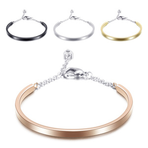 Bracelet en acier inoxydable en forme de U, fermoir en forme de cœur de 4 mm, bijoux pour femmes, cadeau - Product Image 5