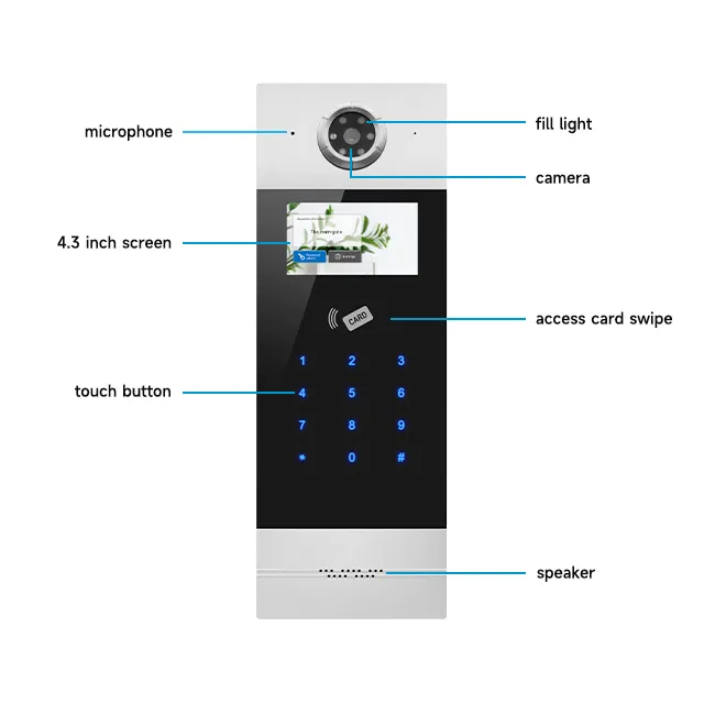 Teléfono digital con sistema Android Video Timbre Intercomunicador para el hogar