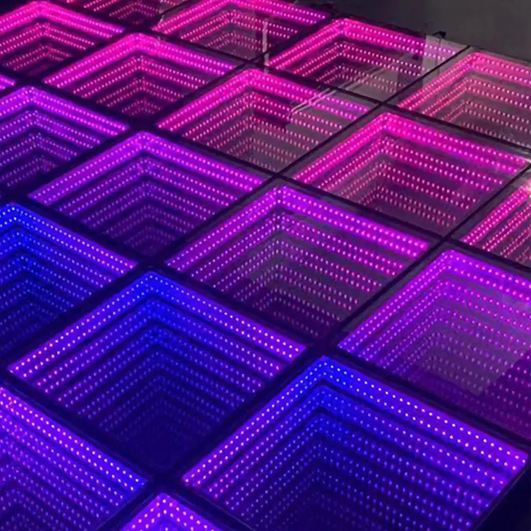 Hot Sale Glass floor stage led infinity mirror dance floor Lights for Bar Wedding Disco Party Exhibition Runway show