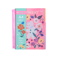 Cuaderno Espiral A4 Forest Symphony, 120 Hojas con Separadores, para Regalo Escolar