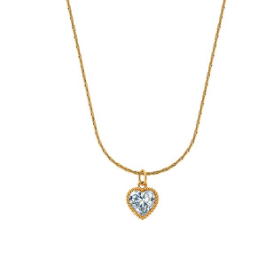 Collier pendentif cœur plaqué or 18 carats avec zircon cubique serti clos, chaîne maille forçat, style romantique, bijoux pour femme - Product Image 1
