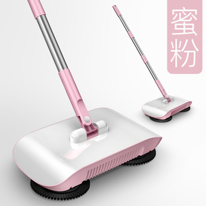 Hand Push Sweeper <b>Mop</b> With Brush And Dustpan Set For Home Floor <b>Cleaning</b> Blue - Product Image 4