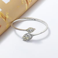 018991 gros mode main Bracelet bijoux couleur fleur cubique Zircon réglable bracelet anneau ensembles marque de luxe bijoux de mariée