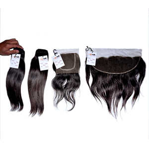 Pelo brasileño crudo 13x4 encaje transparente con paquete virgen cabello humano recto de oreja a oreja HD Frontal de encaje cierre proveedor - Product Image 5