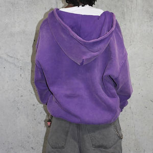 Sweat à capuche Streetwear personnalisé de haute qualité, sweat à capuche vierge avec fermeture éclair vintage double couche et lavage à l'acide, délavé au soleil, sweats à capuche avec poches dégradées - Product Image 2
