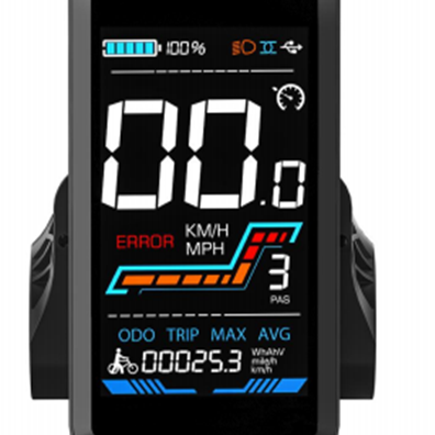 CE/EN15194/ROHS/ISO13849 Approved Waterproof ABS/PA Material 250g Ebike LCD Display UART Communication 36V ks Model 91F Speed