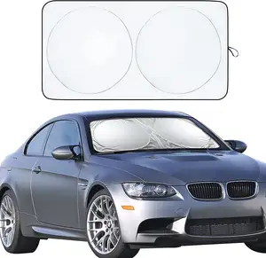 In Stock Blocking UV Folding Car Visor Windshield Sun Shade With Storage Bag For SUV Trucks And Vans