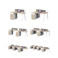 Ensemble de chaises de bureau modernes et élégantes pour 4 à 6 personnes, avec écran d'ordinateur, pour postes de travail individuels - Agent d'achat 1688