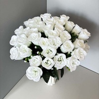 Bouquet de 36 roses artificielles en soie, roses hautement résistantes à l'eau, fausses roses pour mariage, fête, décoration florale et Thanksgiving